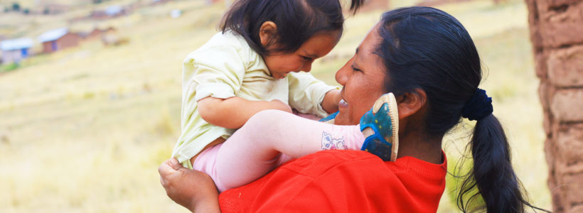 Happy Aymara family in Bolivia